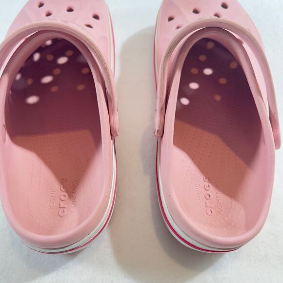 Crocs Bayaband Girl's Big Kids Size J3 (See Notes) Light Pink Large Side Logos - Picture 6 of 10